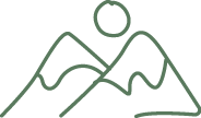Pictogramme de deux montagne et un soleil